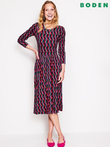 Boden Aqua/Pink Tall Twisted Waist Jersey Dress (AG4488) | €53