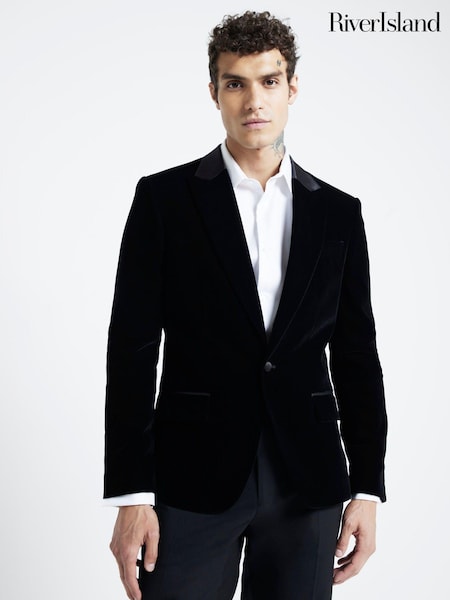 River Island SB1 Velvet Tux Jacket (AG4530) | 6 008 грн