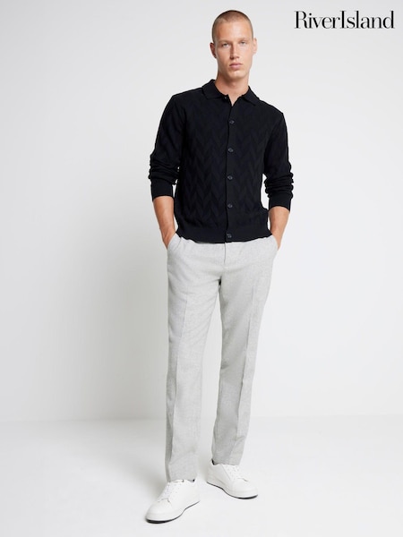River Island Light Grey Wool Suit Trousers (AG4539) | €33