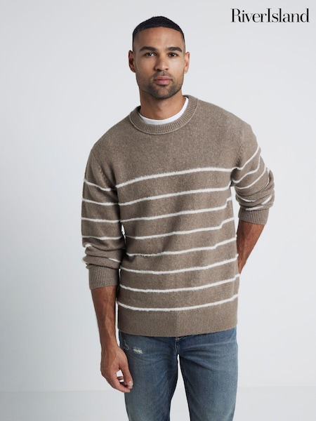 River Island Natural Brushed Crew Jumper (AG4546) | €22