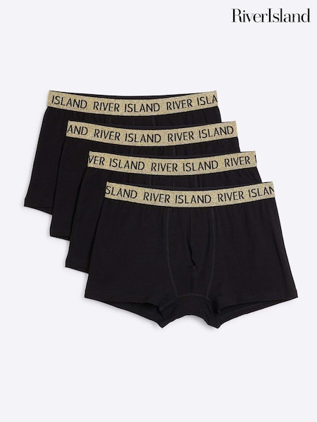 River Island Gold Sparkle Waistband Boxers 4 Pack (AG4553) | ‏73 د.إ.‏