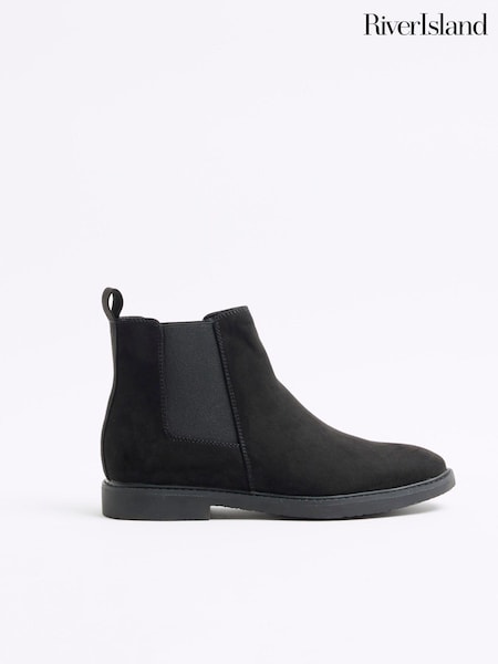 Svart - River Island Crepe Sole Chelsea Boots (AG4557) | kr665