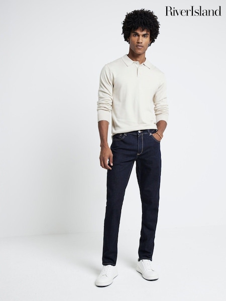 River Island Blue Slim Fit 100% Cotton Rinse Jeans (AG4559) | R$ 395