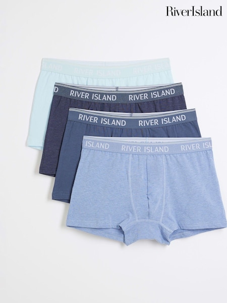 River Island Blue Tipped Boxers 4 Pack (AG4562) | HK$257
