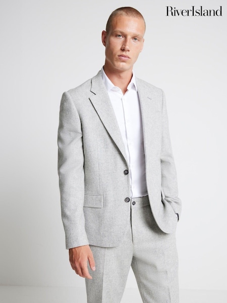 River Island Grey Wool Suit Trousers (AG4572) | €66