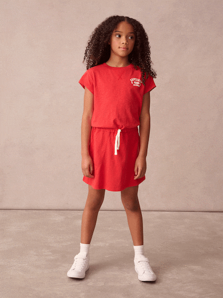 Red - Superdry Crack Printed 100% Organic Cotton Dress (AG4591) | 179 LEI - 194 LEI
