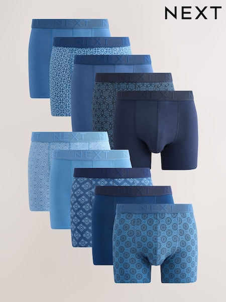 Blue Geometric Pattern 10 pack Trunks Boxers (AG4660) | €54