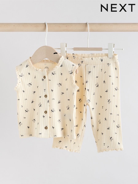 Black and White Ditsy Print - Baby Sleeveless Top and Leggings Set (AG4700) | ‏46‏₪ - ‏55‏₪