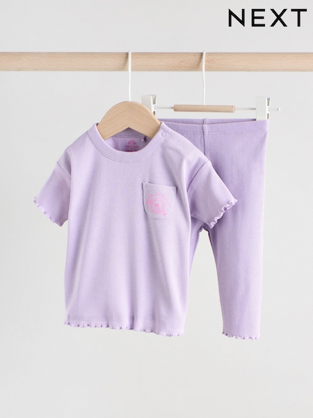 Бузково-фіолетовий - Baby Short Sleeve Top and Leggings (AG4702) | 453 грн - 535 грн