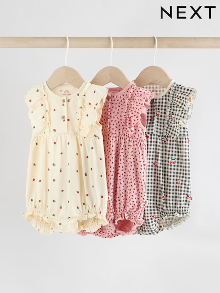 Monochrome Printed Baby Rompers 3 Pack (AG4753) | €25 - €30
