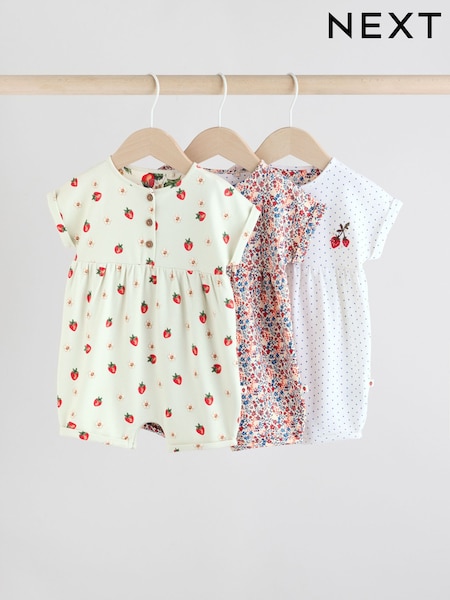 Flores rojas y azules - Baby Rompers 3 Pack (AG4756) | 28 € - 33 €