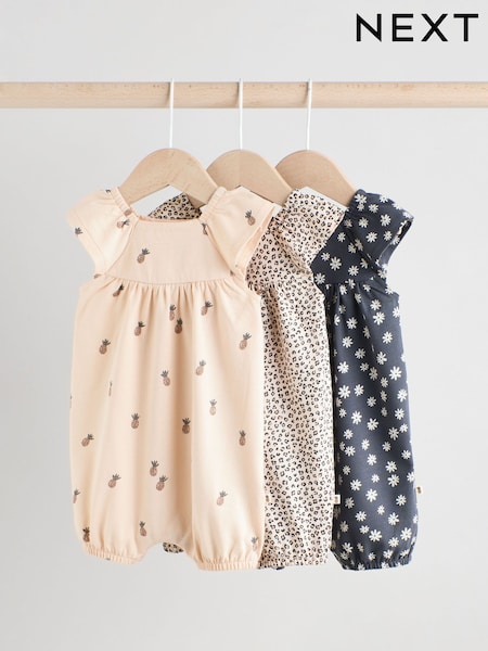 Schwarz/Weiß - Baby Printed Rompers 3 Pack (AG4760) | 26 € - 31 €