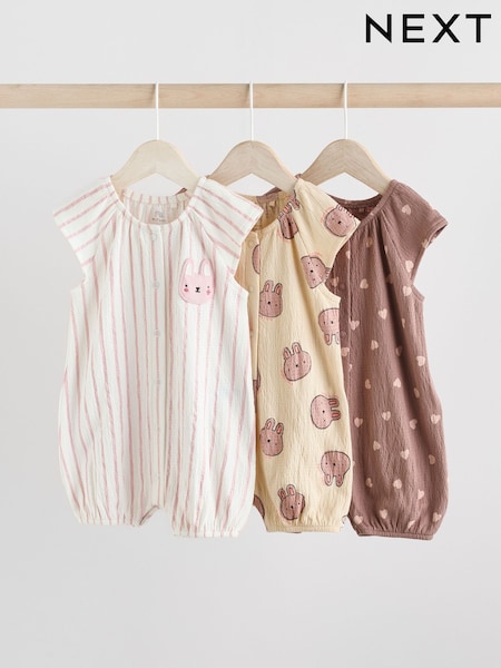 Mokkabraun - Baby Jersey Rompers 3 Pack (AG4766) | 26 € - 31 €
