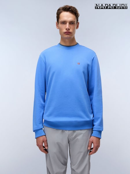 Napapijri Blue Balis Crew Neck 100% Cotton Sweatshirt (AG4774) | R$ 640