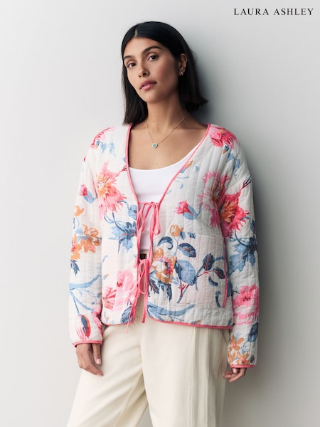 Laura Ashley Pink Rosalind Reversible Quilted Jacket (AG4781) | €107