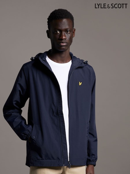 Lyle & Scott Navy Zip Up Hooded Jacket (AG4806) | €127