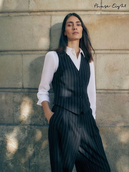 Phase Eight Blue Pia Pinstripe Waistcoat (AG4813) | €51