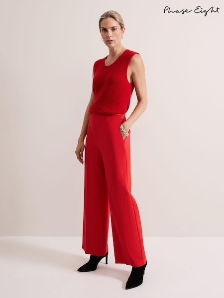 Phase Eight Red Aubrielle Wide Leg Trousers (AG4818) | €50