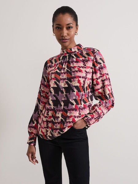 Phase Eight Black Lyla Satin Printed Blouse (AG4821) | €61