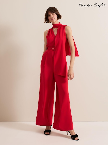 Phase Eight Red Elika Jumpsuit (AG4829) | 368 QAR