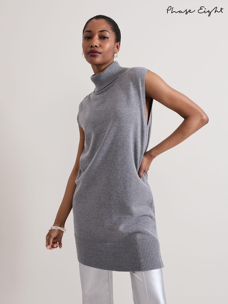 Phase Eight Grey Mila Sleeveless Tabard Jumper Dress (AG4941) | €38