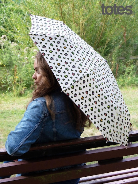 Cream - Totes Compact Round Eco-brella Umbrella (AG5023) | 164 LEI