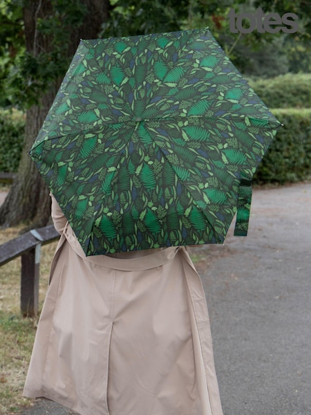 Зеленый - Totes Compact Flat Eco-brella Umbrella (AG5030) | 14 460 тг