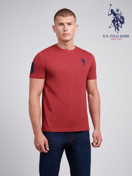 U.S. Polo Assn. Red Regular Fit Mens 100% Cotton Player 3 T-Shirt (AG5085) | €37