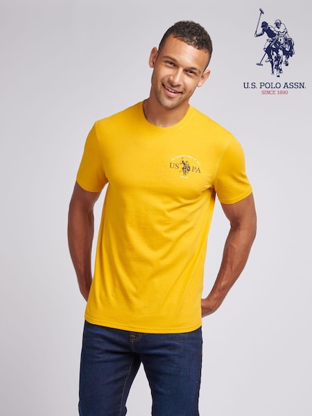 U.S. Polo Assn. Orange Mens Back Graphic 100% Cotton T-Shirt (AG5088) | €37