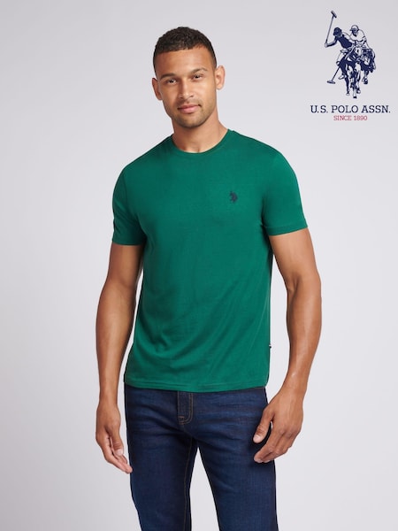 U.S. Polo Assn. Green Mens Regular Fit Double Horsemen 100% Cotton T-Shirt (AG5095) | AED87