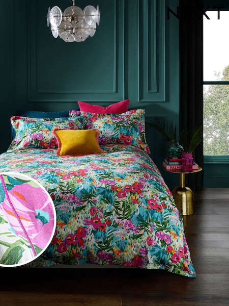 Multi 100% Cotton Floral Print 200 TC Sateen Duvet Cover and Pillowcase Set (AG5105) | SGD 84 - SGD 134