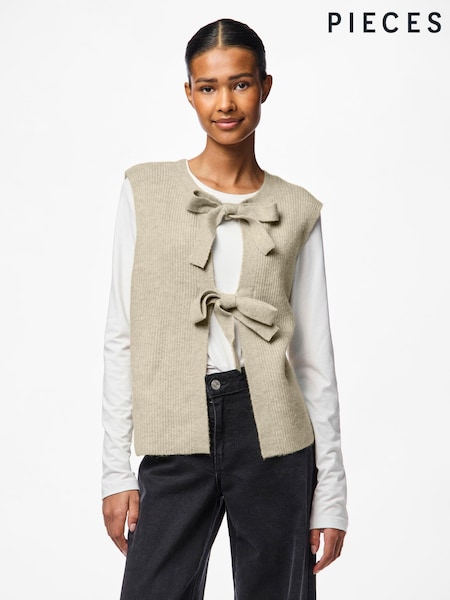 PIECES Tie Front Bow Knitted Sleeveless Vest (AG5151) | 40 €
