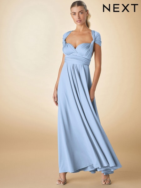 Пастельный синий - Jersey Multiway Bridesmaid Wedding Maxi Dress (AG5164) | €79
