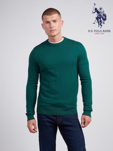 U.S. Polo Assn. Green Mens Cotton Crew Neck Jumper (AG5172) | 3,004 UAH