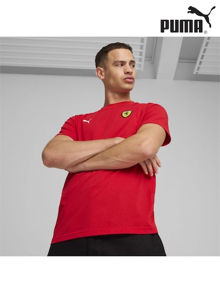 Puma Red Mens Scuderia Ferrari Race Colour Shield T-Shirt (AG5252) | AED262