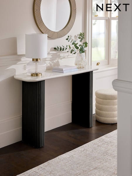 Black Valencia Marble and Mango Wood Console Table (AG5305) | €675