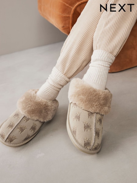Neutral Hamish the Cow Suede Mule Slippers (AG5326) | €36