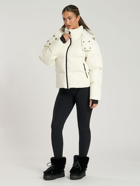 South Beach Cream Ski Padded Hooded Jacket (AG5447) | AED451
