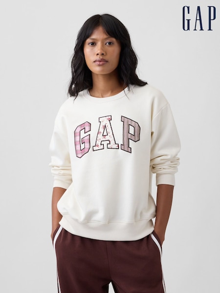 Cream Patchwork - Gap Logo Sweatshirt