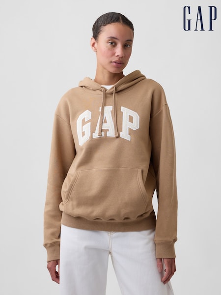 Įdegis rudas - „Gap Relaxed“ logotipo džemperis su gobtuvu