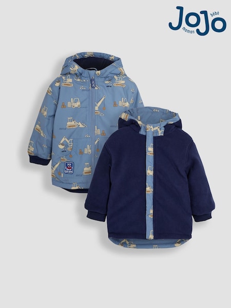 JoJo Maman Bébé Denim Construction Reversible Fleece Lined Jacket (AG5617) | 2,373 UAH - 2,613 UAH