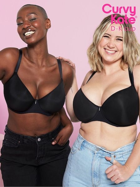 Czarny - Curvy Kate Smoothie Spacer T-Shirt Plunge Bra (AG5636) | 265 zł