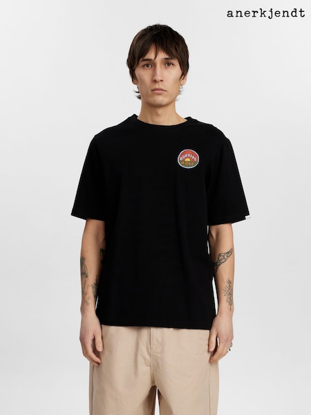 Anerkjendt Black Graphic Print 100% Cotton T-Shirt (AG5655) | 198 QAR