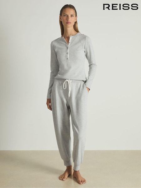 Reiss Grey Marl Taylor Waffle Jersey Joggers with Cotton (AG5664) | €55