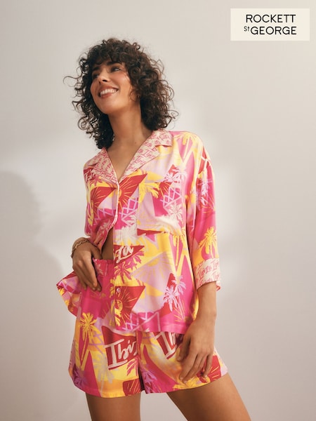 Rockett St George Multi Button Through Ibiza Short Pyjamas Set (AG5706) | ₪226