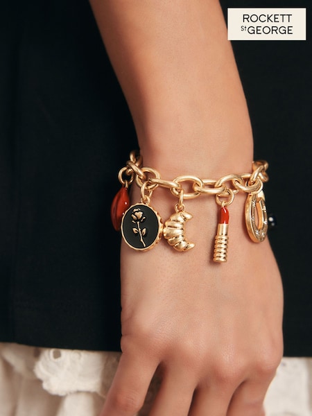 Rockett St George Gold Tone Gold Charms Bracelet (AG5713) | ₪191