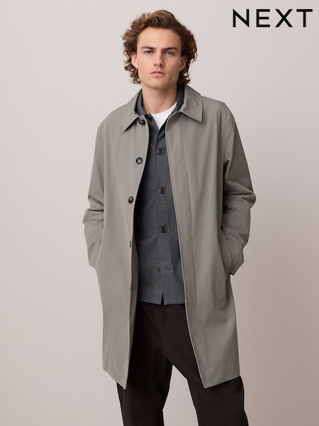 Sage Green Lightweight Shower Resistant Trench Coat (AG5725) | R$ 660