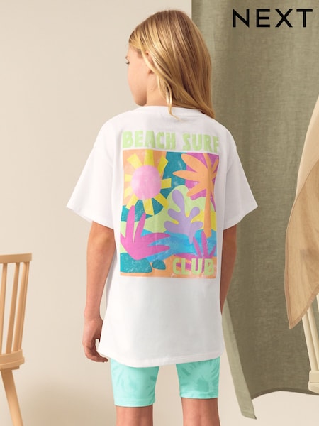 Blue Oversized T-Shirt And Cycle Shorts Top & Shorts Set (3-16yrs) (AG5733) | R$ 135 - R$ 195