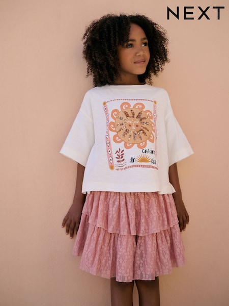 Pink Sequin Sun Top & Lace Skirt Set (3-16yrs) (AG5750) | 1,070 UAH - 1,318 UAH
