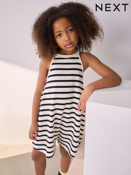مقلم أبيض/أسود - 100% Cotton Palm Print Playsuit T-Shirt (3-16yrs) (AG5753) | ‏71 د.إ.‏ - ‏ 102‏ د.إ.